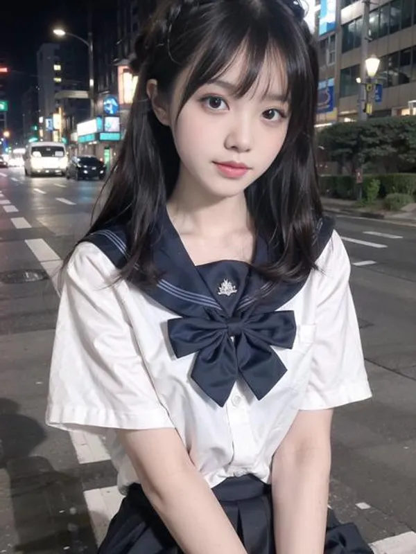 Girl Xinh Trong Bồ Đồng Phục Đen Trắng